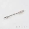 BAT WING CZ CHARMS ENDS 316L SURGICAL STEEL NIPPLE RING